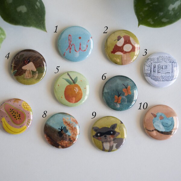 Cute Mini 1" Pinback Buttons