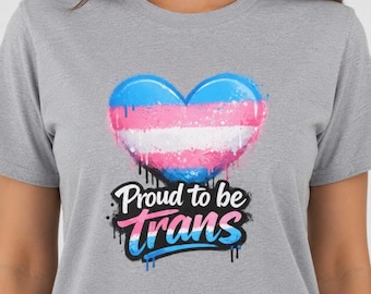 Camiseta Unissex "Orgulho de Ser Trans", Camiseta do Orgulho Transgênero, Camiseta com Coração e Bandeira Trans, Roupa do Orgulho LGBTQ+, Presente para Mulheres e Homens Trans