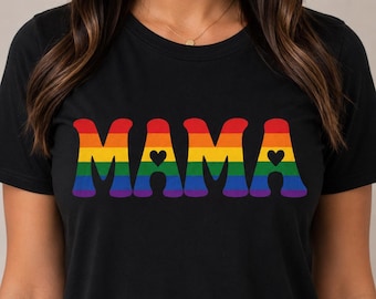 Camiseta Unissex "Mãe Orgulhosa", Camiseta "Mãe Arco-Íris", Camiseta para Mães LGBTQ+, Presente para Mães Lésbicas, Camiseta do Orgulho Gay, Camiseta "Mãe Orgulhosa Arco-Íris", Camiseta para o Mês do Orgulho