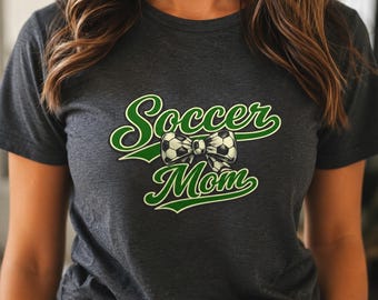 Soccer Mom Shirt, Soccer Mom Tee, Soccer Mom Bow Shirt, Sports Mom Shirt, Soccer Parent Shirt, Soccer Season Apparel, Game Day Mom Shirt
