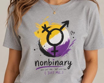 Camiseta Unissex do Orgulho Não-Binário, Camiseta do Orgulho, Camiseta LGBTQ+ Não-Binário, Presente para Identidade de Gênero, Camiseta com a Bandeira Não-Binário, Camiseta "Só Eu", Camiseta Não-Binário
