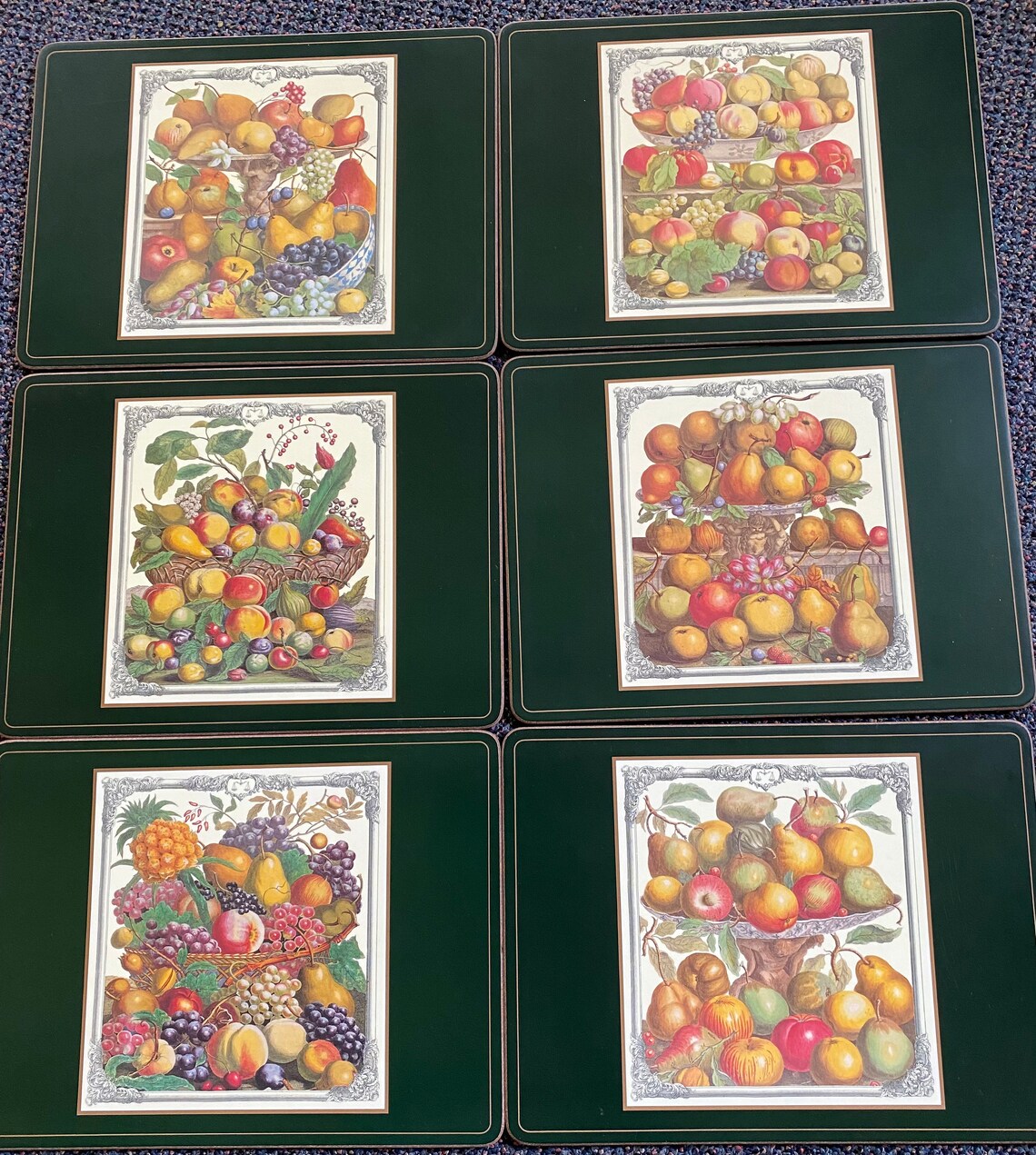 Vintage 6 Pimpernel Placemats green borders. Classic Etsy
