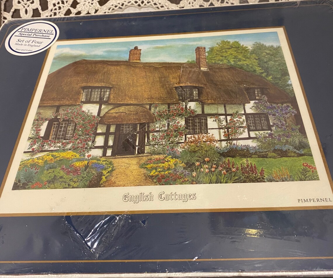 Vintage Pimpernel Deluxe Finish Set 4 Placemats with Etsy