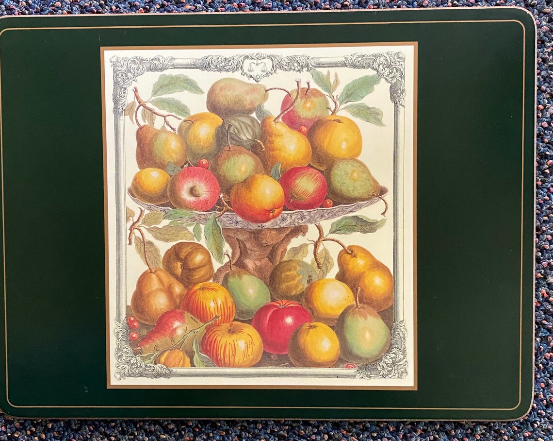 Vintage 6 Pimpernel Placemats green borders. Classic Etsy