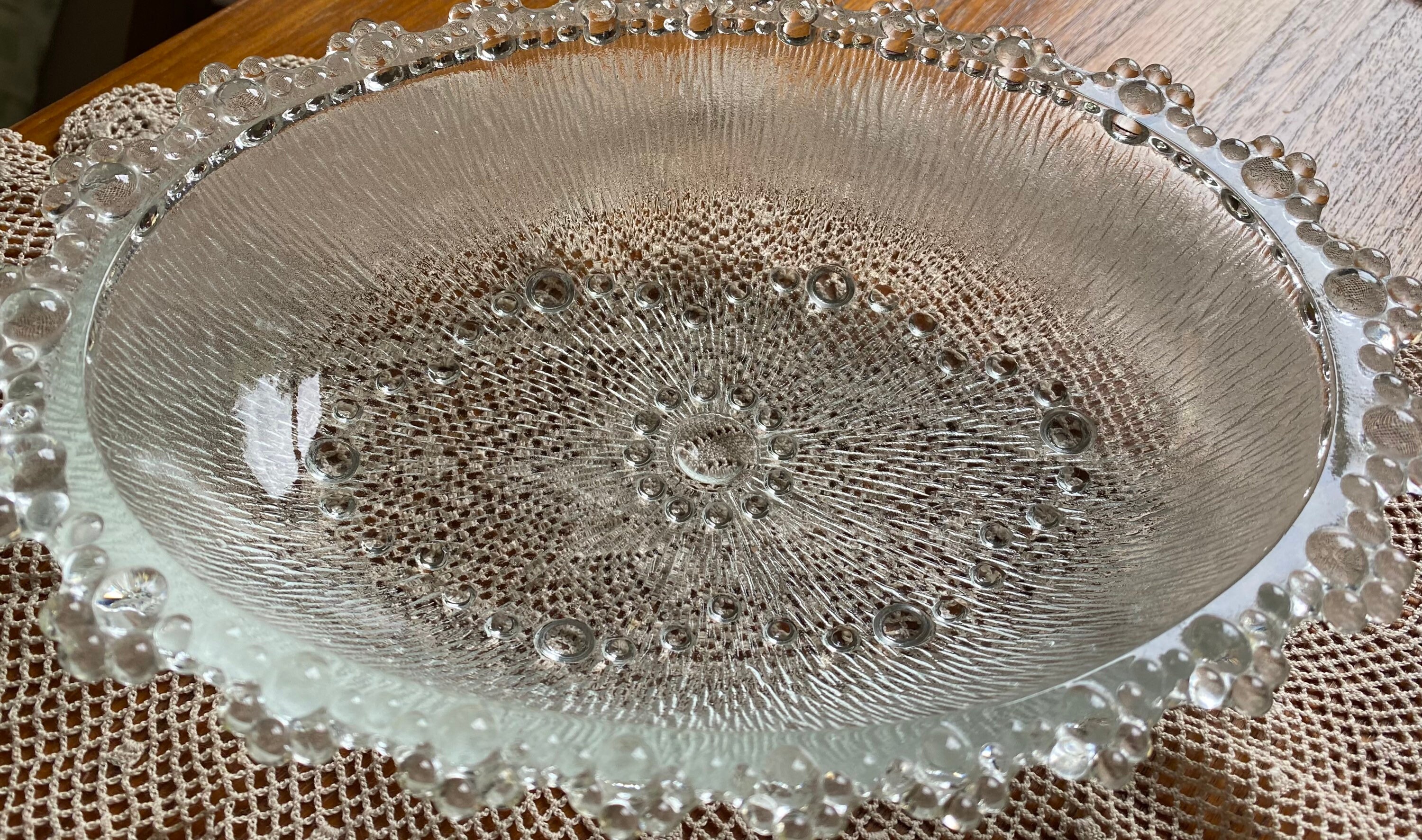Vintage Bubble Glass Bowl. HandBlown. Etsy