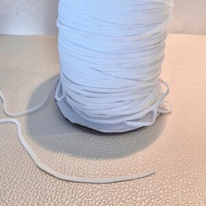 180meter 3mm elastische weiche seicht flach weiß für Nähen, Maske,..... komfortabel / flach weiß elastisch für Maske DIY 5mm