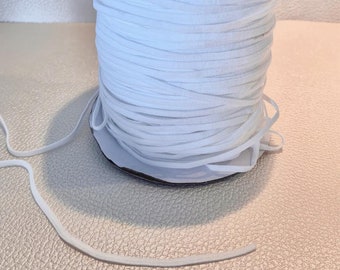 180meters 3mm elastic Soft flat white for sewing, mask,..... comfortable / Flat white elastic for Mask DIY 5mm