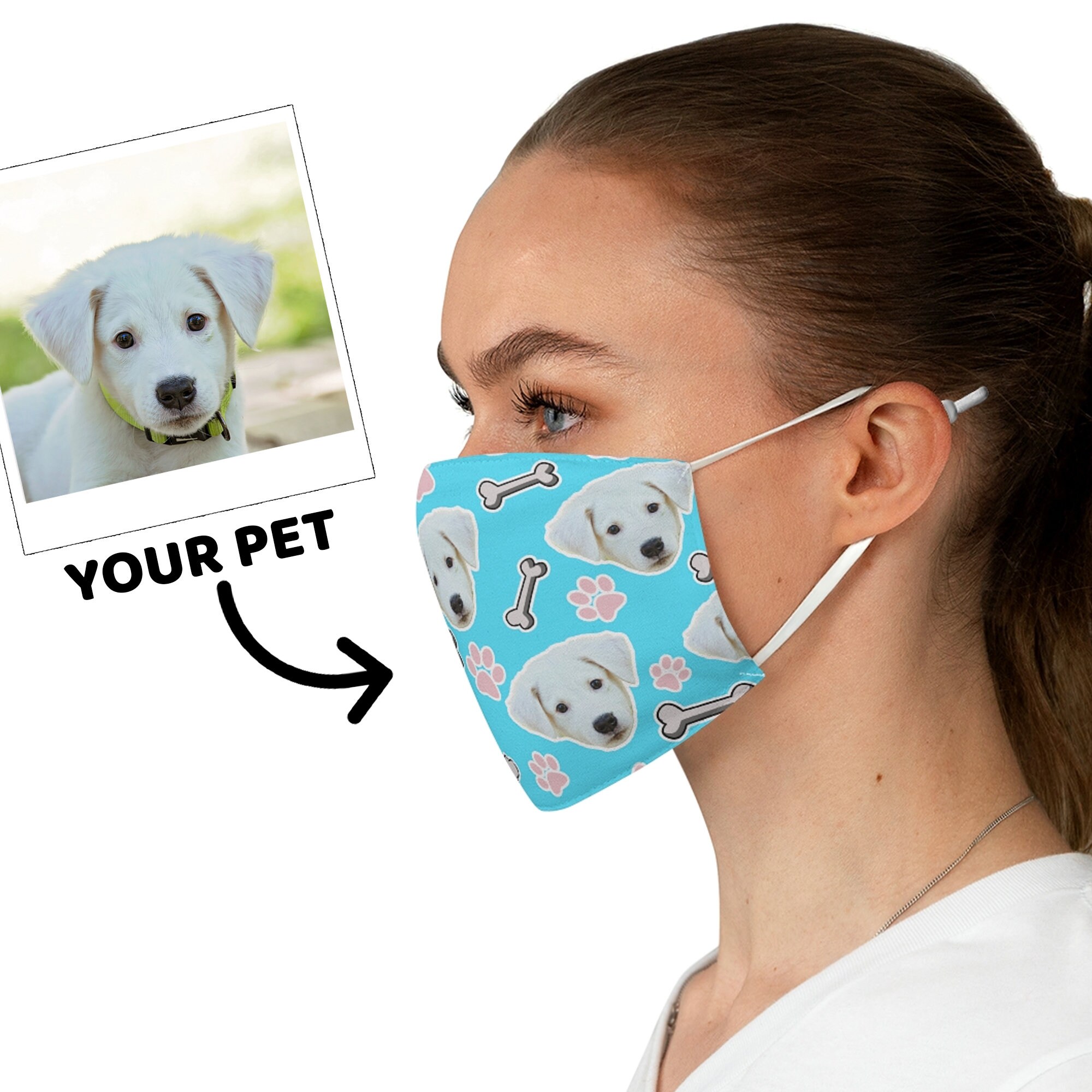 Custom Pet Mask Dog Photo Face Mask Personalized Face Mask Etsy