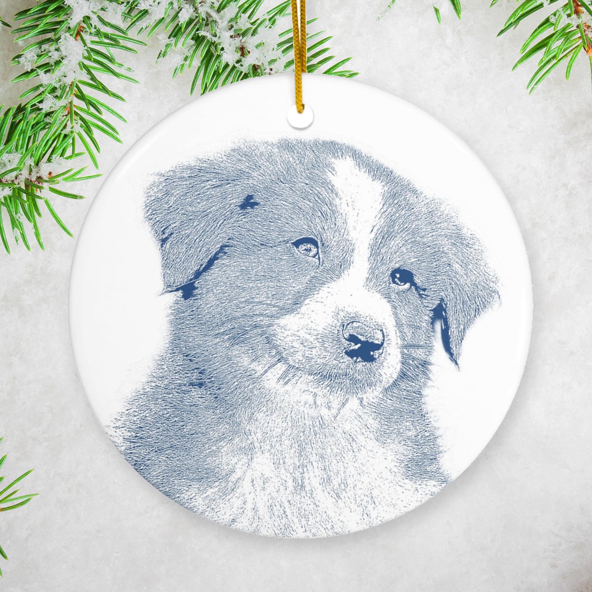 Personalized Pet Ornament, Custom Christmas Ornament Using Dog Photo, Photo Keepsake, Pet Memorial Gift, Cat Face Ceramic Ornament