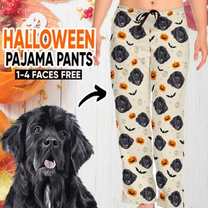 Custom Halloween Pajama Pants: Personalized Dog Photo PJs