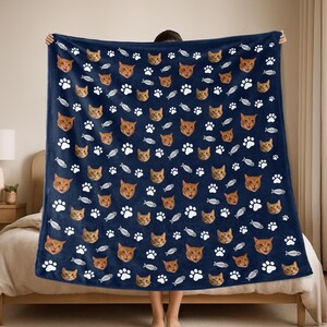 Personalized Cat Photo Blanket: Custom Pet Lover Gift Bild 7