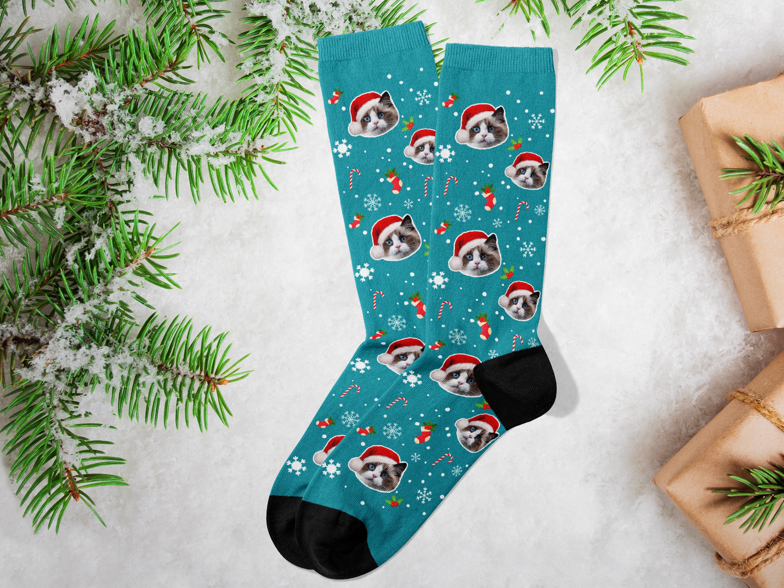 Calza Di Natale Personalizzata Per Cani E Gatti – VRFASHION, 43 Cm, Ricamabile Con Nome, Da Appendere Al Camino - 2