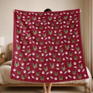 Personalized Cat Photo Blanket: Custom Pet Lover Gift Bild 3