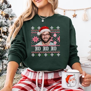 Maglione Di Natale Divertente Uomo - Ugly Christmas Sweater Con Motivi Babbo Natale E Renne, Per Feste E Party