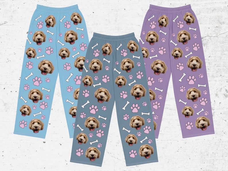 Custom Dog Pajama Pants Dog Face on Pajamas Personalized Etsy