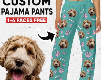 Pyjamabroek met gepersonaliseerde foto: gepersonaliseerde honden- of kattenpyjama