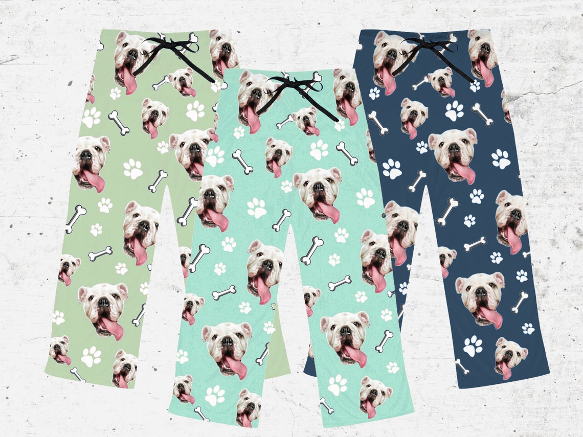 Custom Dog Pajama Pants Dog Face on Pajamas Custom Photo Etsy