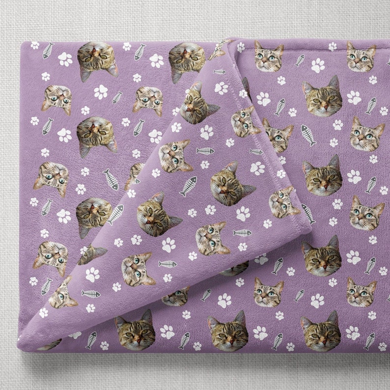 Personalized Cat Photo Blanket: Custom Pet Lover Gift Bild 4