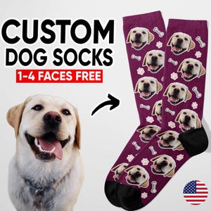 Personalized Dog Socks, Custom Pet Photo Socks, Women Custom Socks, Dog Dad Socks, Dog Lover Gift, Funny Dog Faces Socks, Dog Pic on Socks