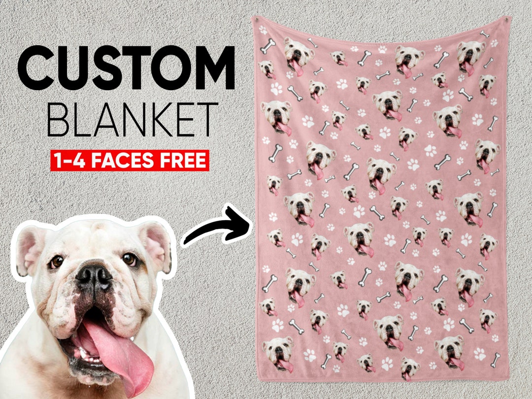 Personalized Dog Face Blanket Custom Dog Lover Sofa Throw Etsy