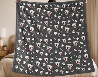 Personalisierte Haustier Foto Fleece Decke: Personalisierter Hunde Katzen Fleece Überwurf