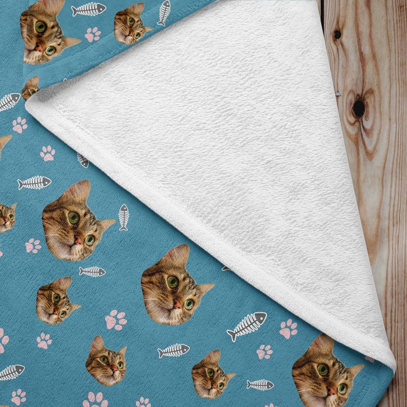 Personalized Cat Photo Blanket: Custom Pet Lover Gift Bild 13