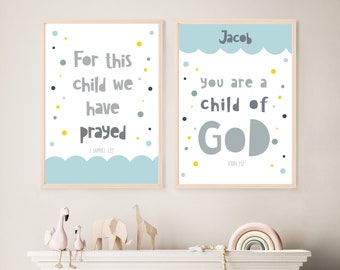 Nursery wall art | Bible verse decor | scripture print | I am a child of God | Christian gifts | A2 A3 A4 A5 A6 | playroom decor | kids room