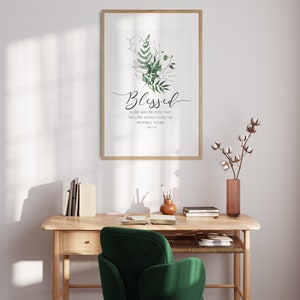 Feminine Bible verse poster with watercolor botanical design