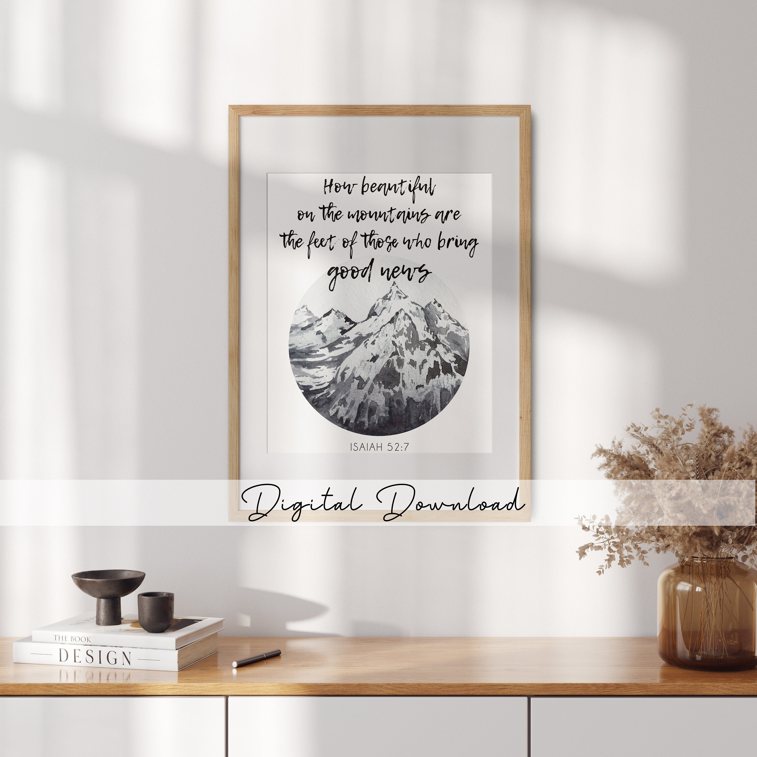 DIGITAL DOWNLOAD | Bible Verse Wall Art | Watercolour Botanical ...