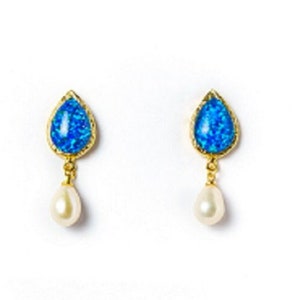 The Santa Rita Earrings -Opals, Pearls