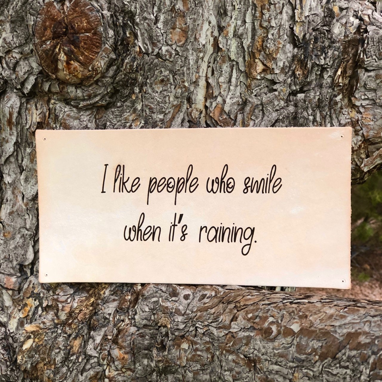 Customizable Leather Sign / Leather Quote Sign / Personalized Etsy