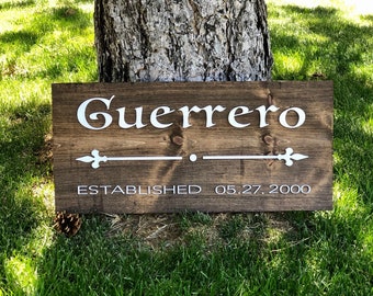 Custom Wood Sign / Personalized Wedding Gift / Family Name Sign / Anniversary Gift / Wedding Gift / Family Sign / Custom Family Name Sign