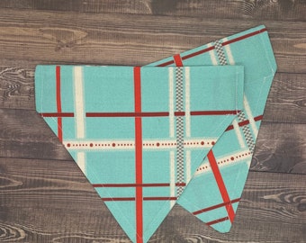 The "Turquoise and Red Plaid" Bandana