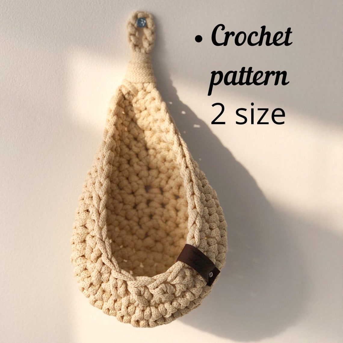 Crochet Hanging Basket Pattern. Wall Hanging Basket Pattern. Etsy