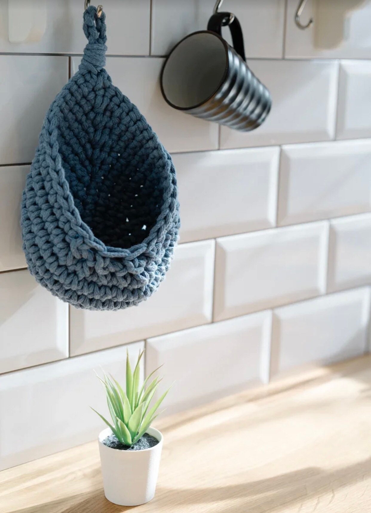 Crochet Hanging Basket Pattern. Wall Hanging Basket Pattern. Etsy