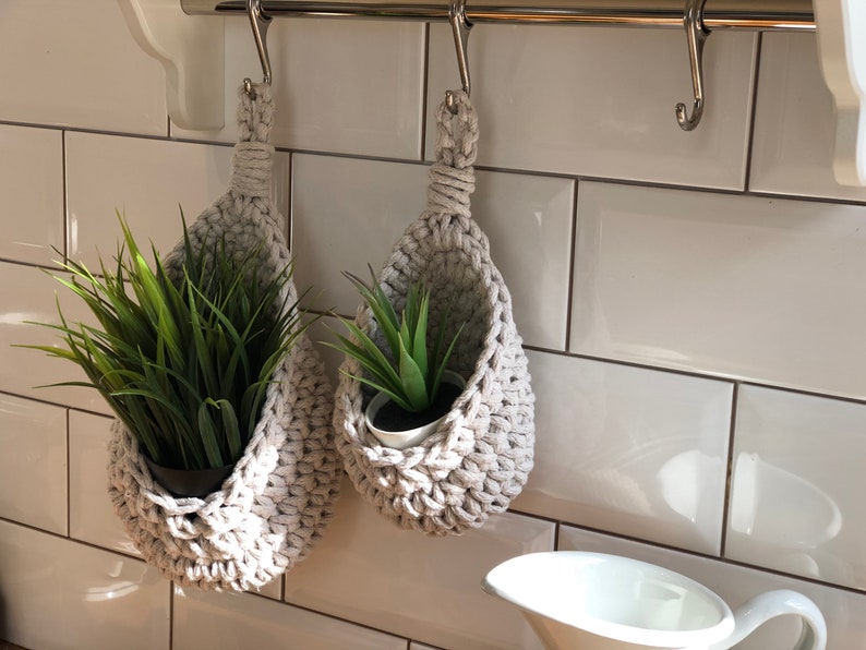 Crochet Hanging Basket Pattern. Wall Hanging Basket Pattern. Etsy