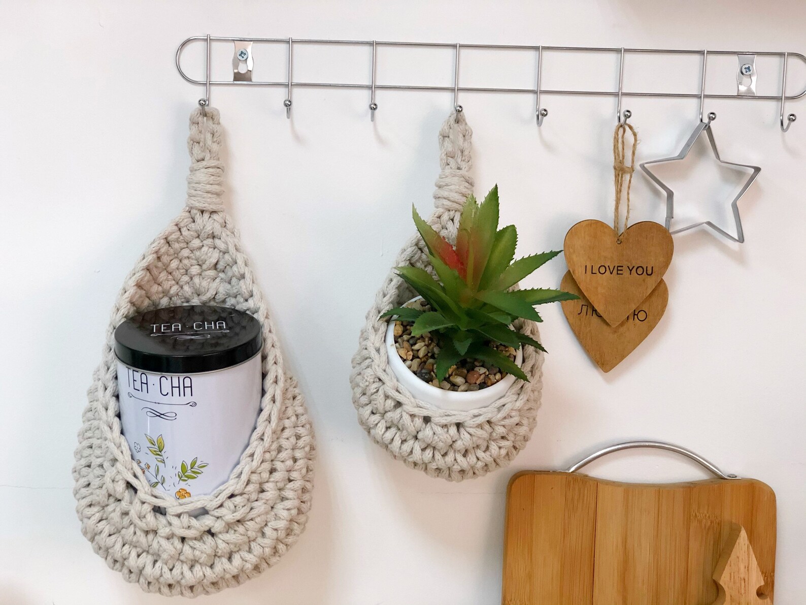 Crochet Hanging Basket Pattern. Wall Hanging Basket Pattern. Etsy