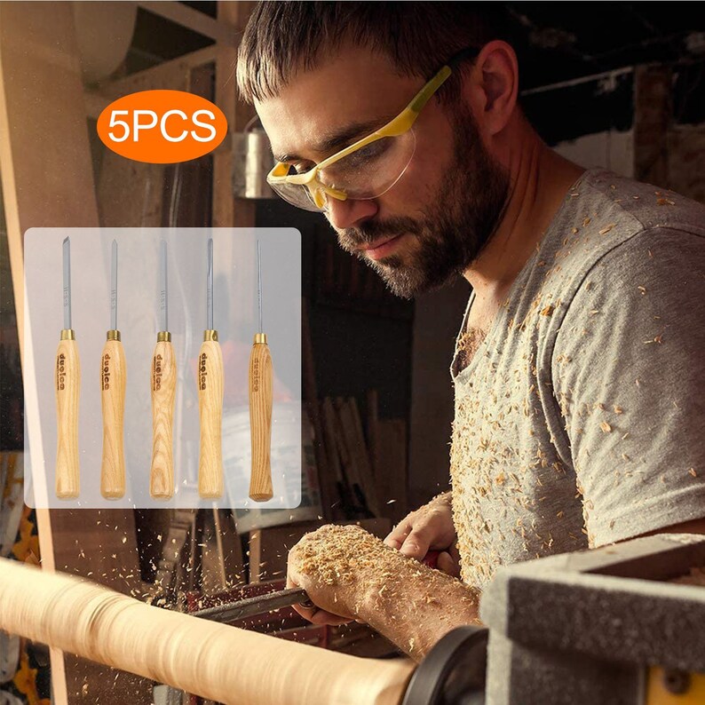 5PCS Woodworking Turning Tool Woodturning Tool Set Lathe Tools Etsy