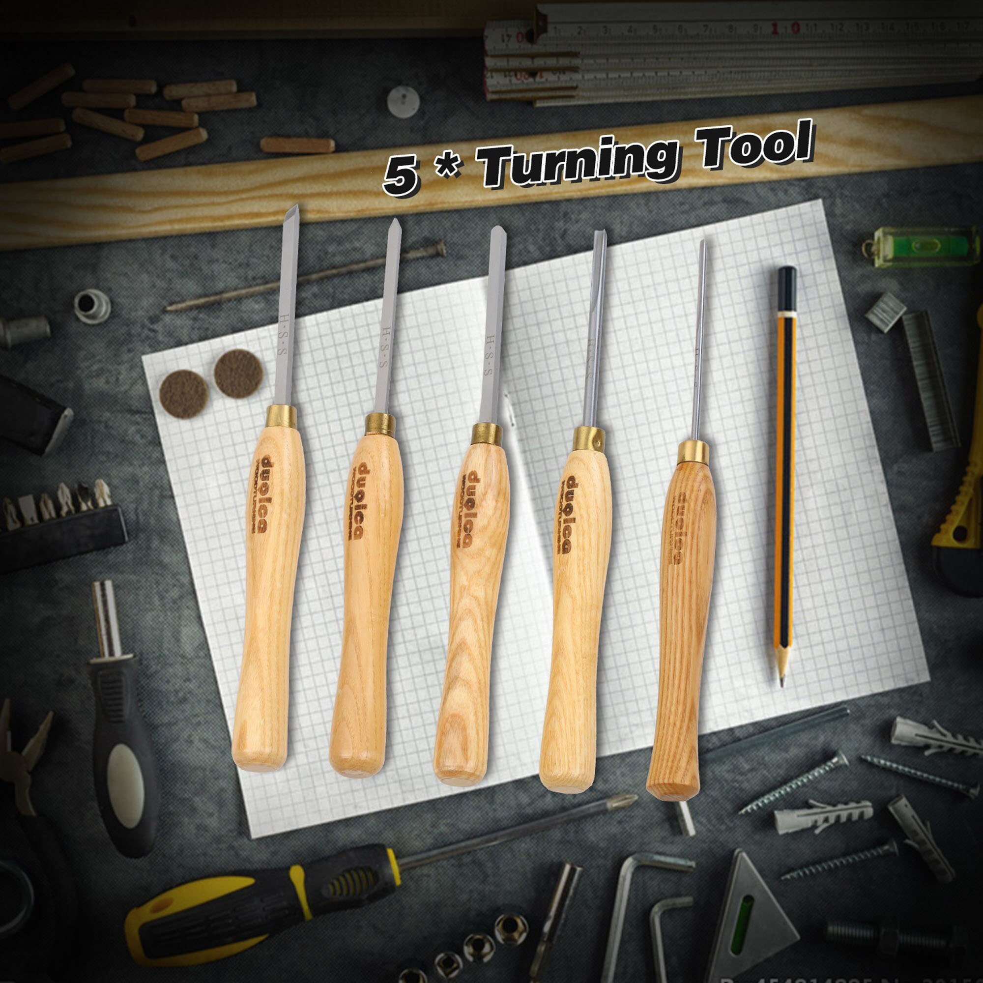 5PCS Woodworking Turning Tool Woodturning Tool Set Lathe Tools Etsy