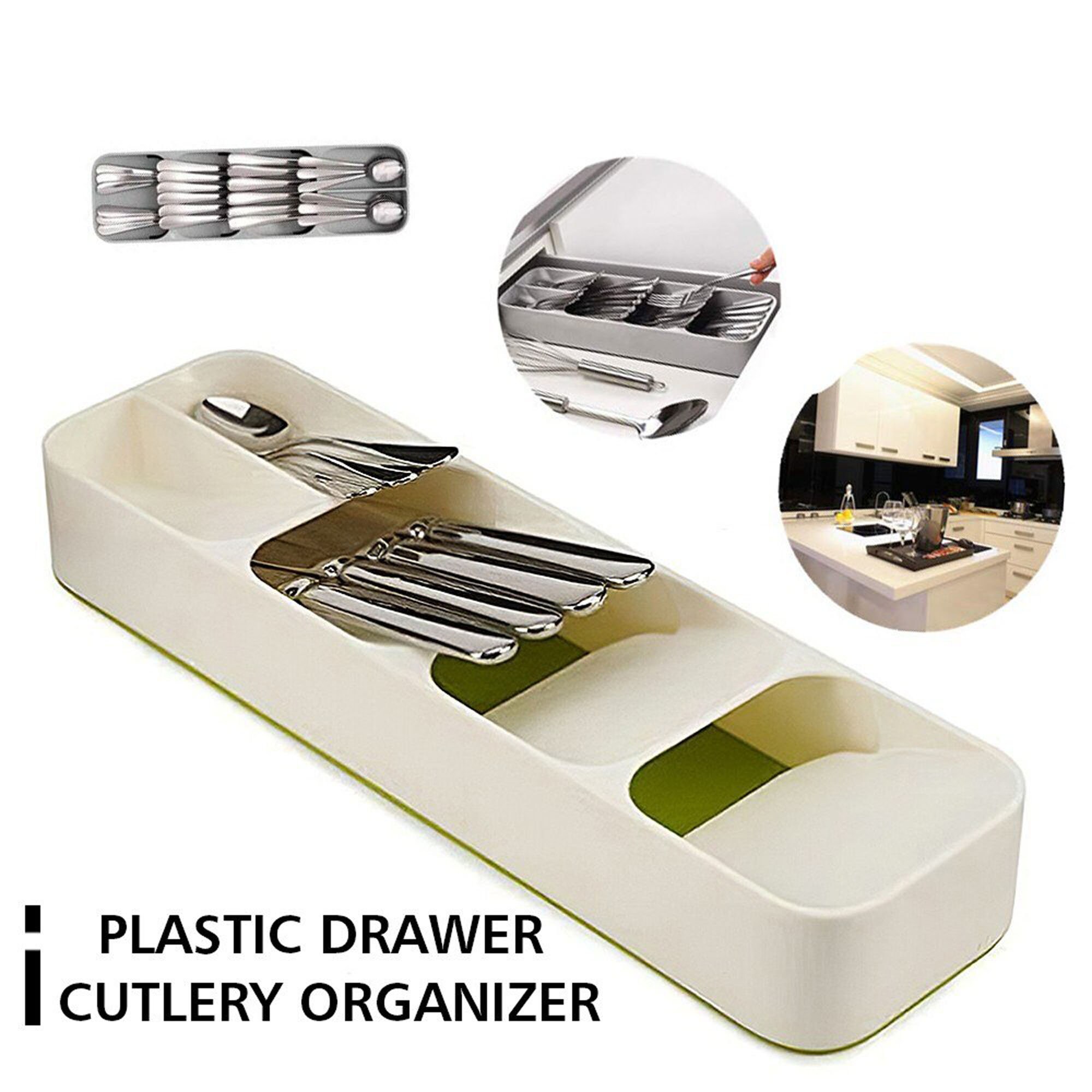 Plastic Drawer Cutlery Organizer Tray Kitchen Storage Holder Etsy