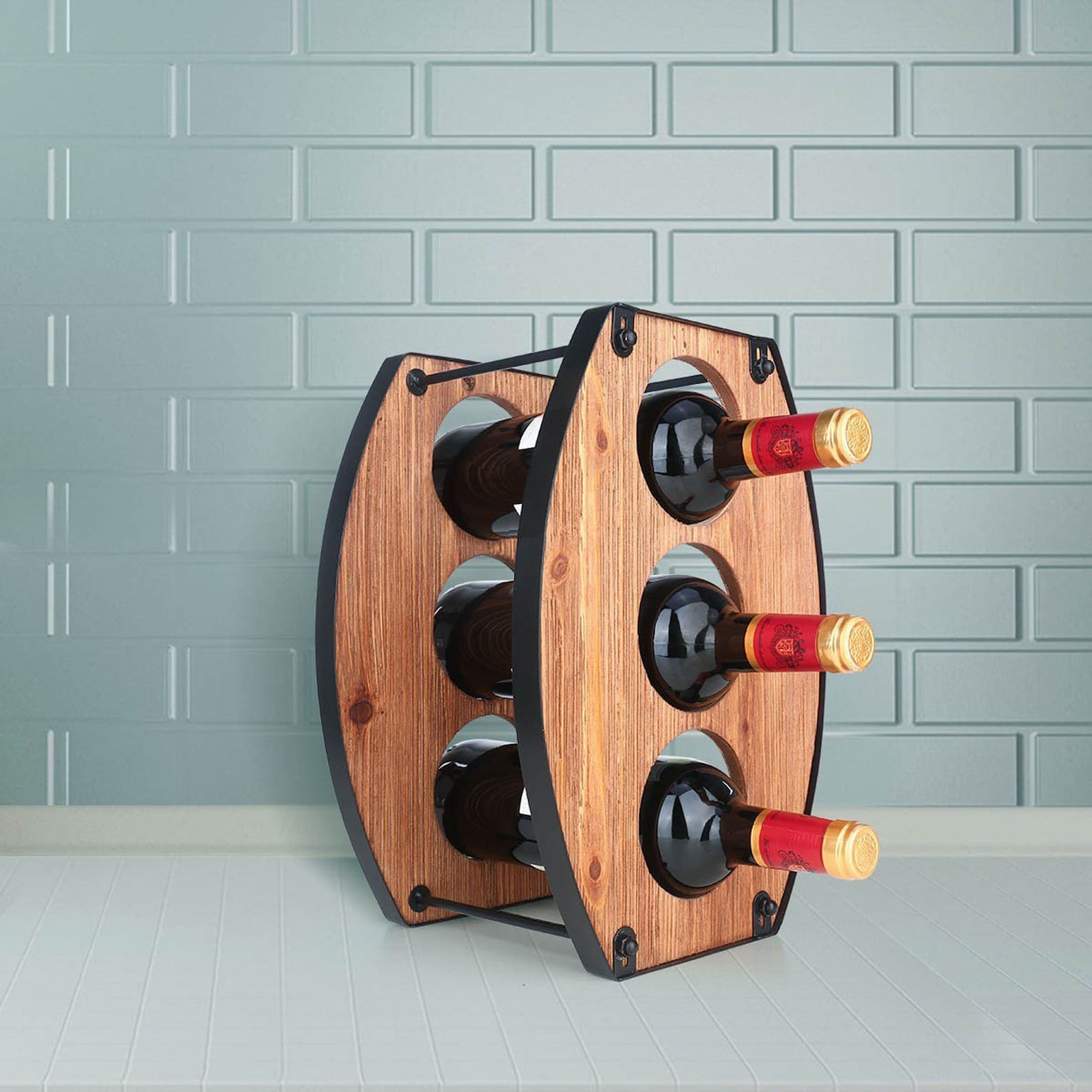 3 Bottle Wine Rack Tabletop Wine Rack Sturdy Iron Material Etsy