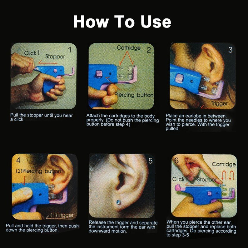 Ear Piercing Gun Kit Ear Pierce Gun Set Safety Ear Pierce Gun Etsy
