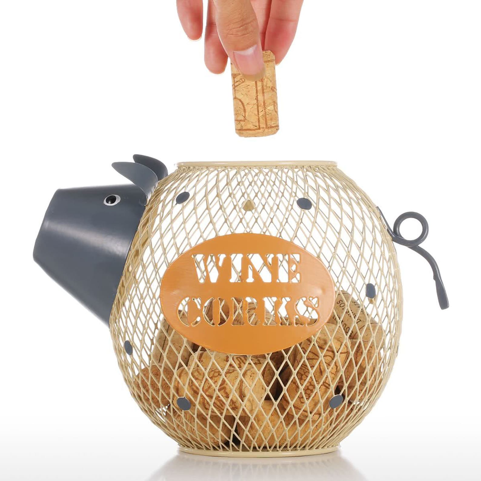 Lovely Piggy Wine Cork Container Home Decor Metal Sculpture Etsy