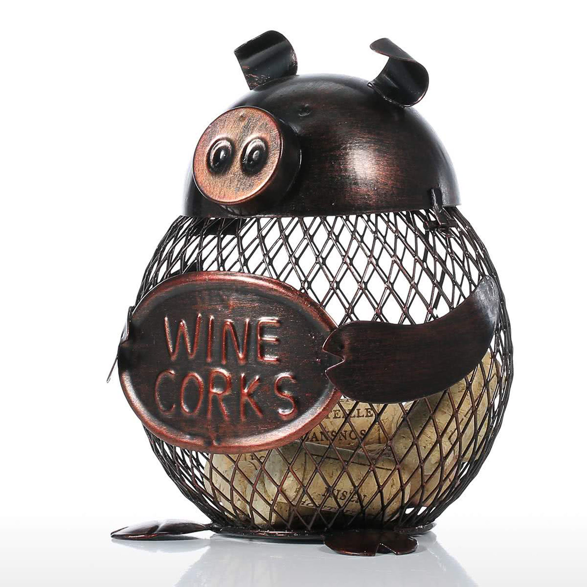 Lovely Piggy Wine Cork Container Home Decor Metal Sculpture Etsy