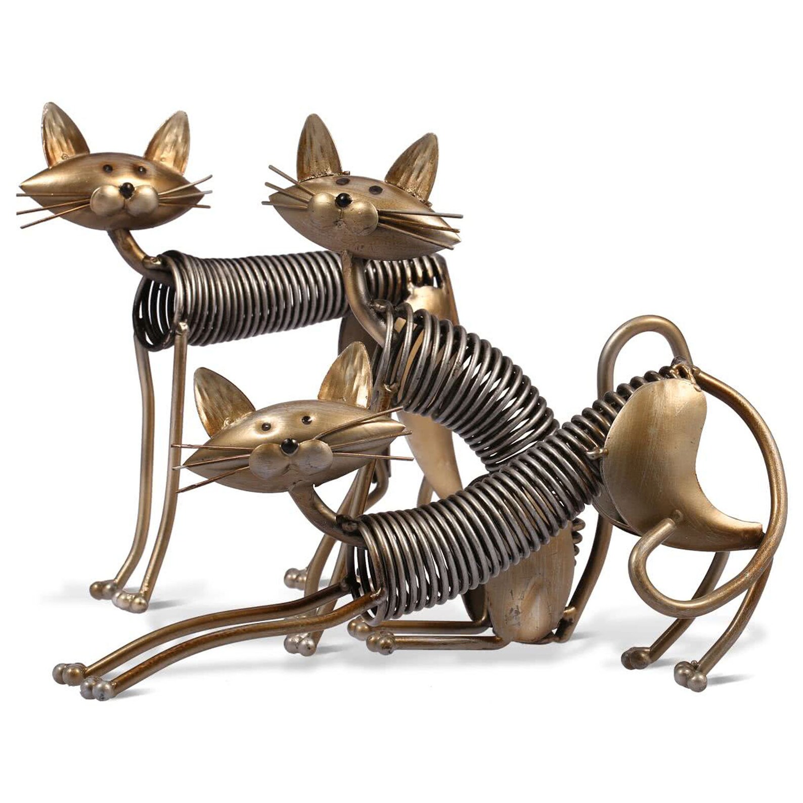 Metal Sculpture Iron Art Cat Spring made cat Handicraft Etsy