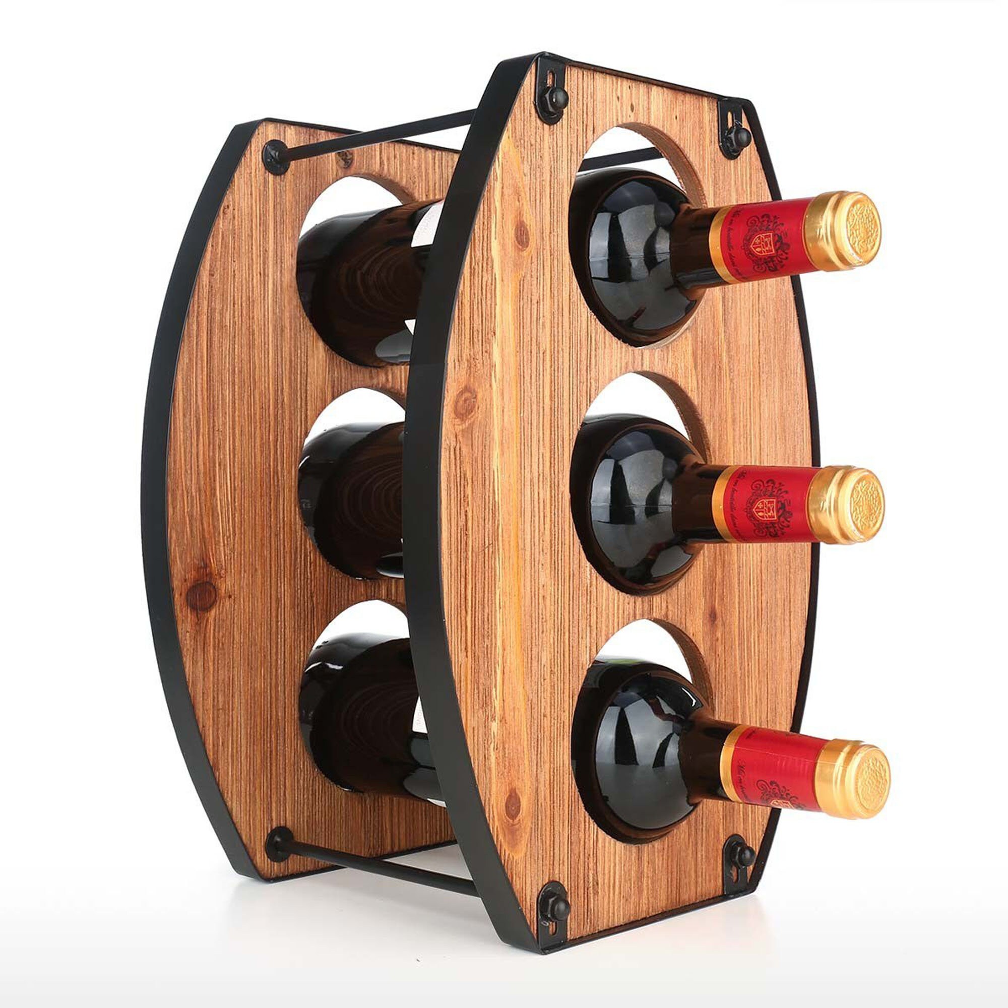 3 Bottle Wine Rack Tabletop Wine Rack Sturdy Iron Material Etsy