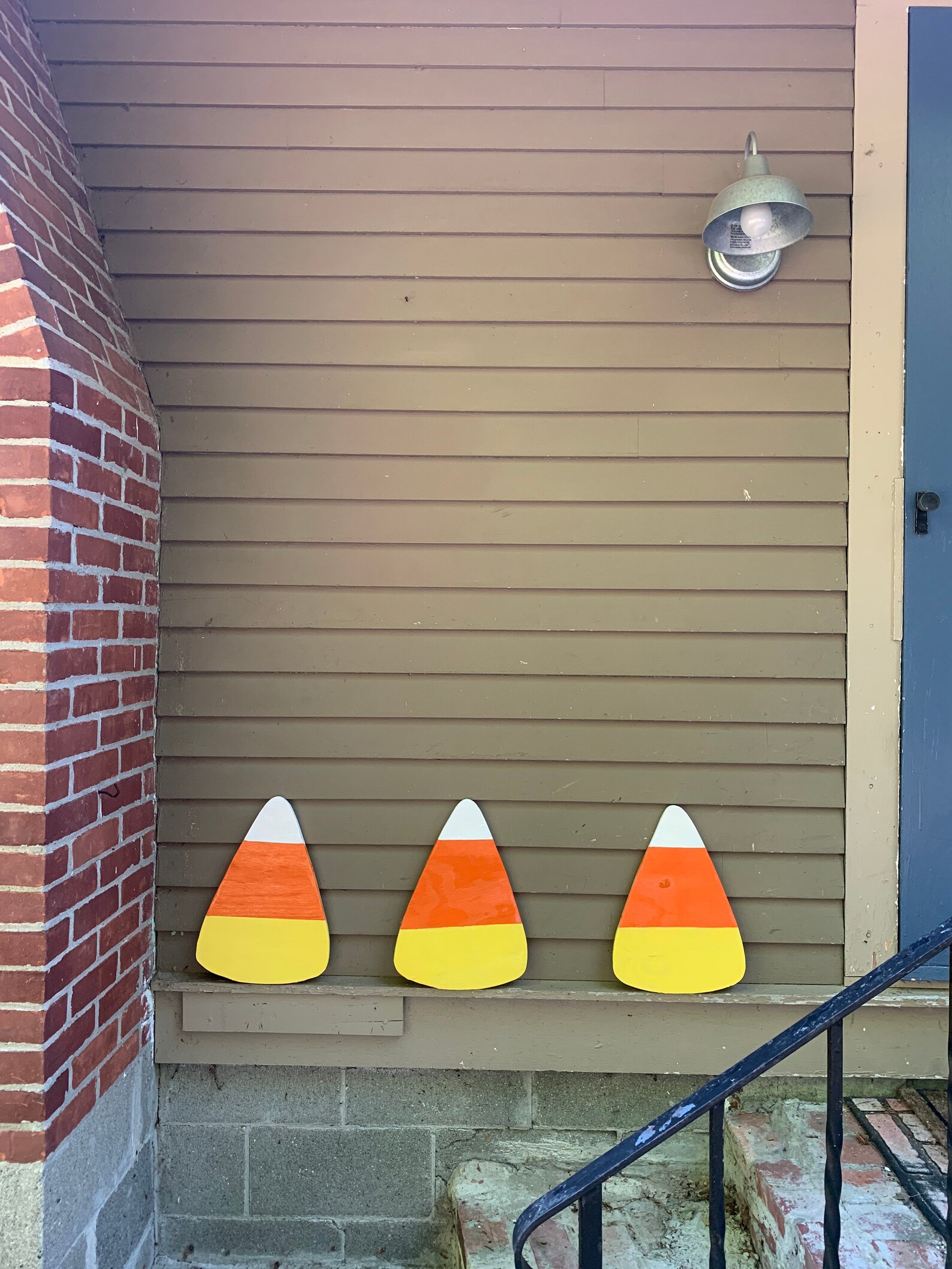 Three Jumbo Candy Corn Lawn Stake Outdoor Halloween Decor Etsy