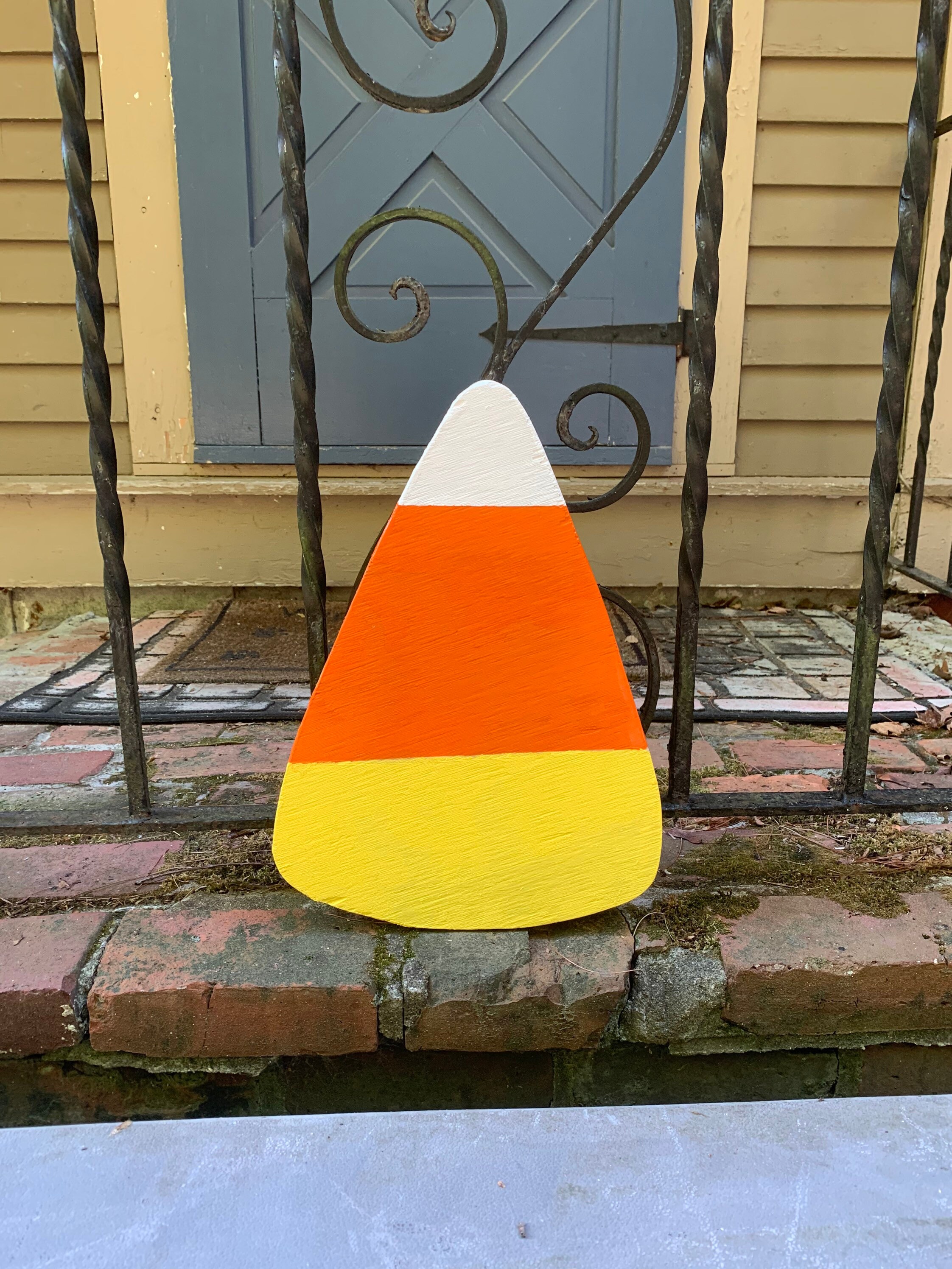Jumbo Candy Corn Lawn Stake Outdoor Halloween Decor Yard Etsy