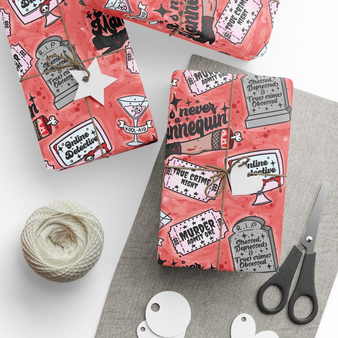 Crime Scene Wrapping Paper Funny Gift Wrap, Crime Shows, Forensic ...
