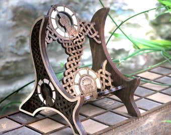 Ornate wooden Phone Stand iPad stand